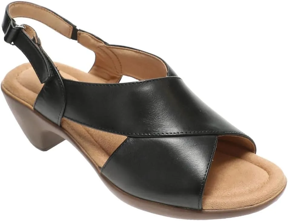 Easy Spirit Womens CHANTAL Comfort Insole Faux Leather Heels