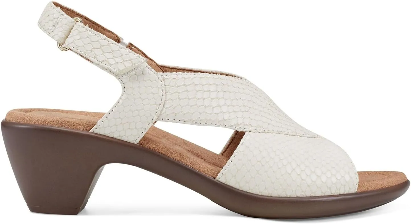Easy Spirit Womens CHANTAL Comfort Insole Faux Leather Heels