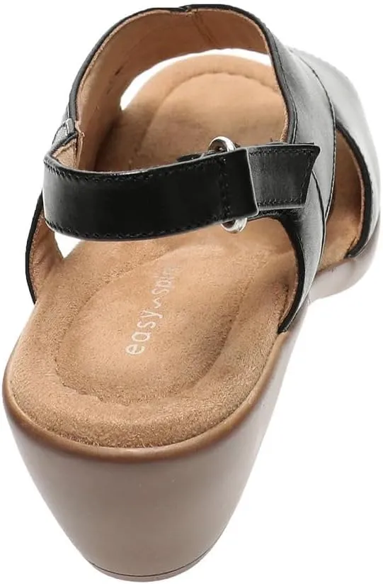 Easy Spirit Womens CHANTAL Comfort Insole Faux Leather Heels