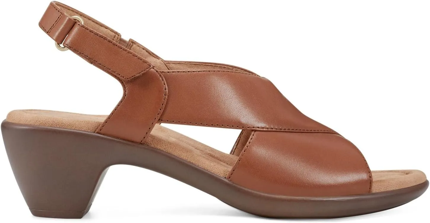 Easy Spirit Womens CHANTAL Comfort Insole Faux Leather Heels