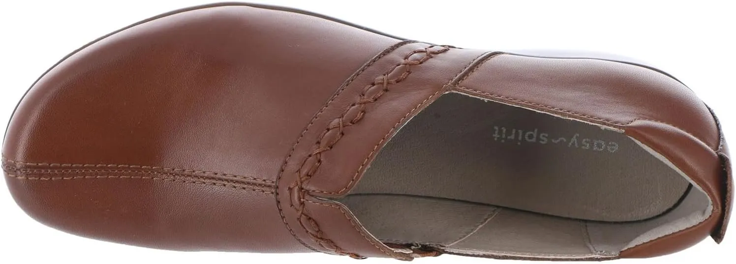 Easy Spirit Womens Solid Leather Flat Shoes