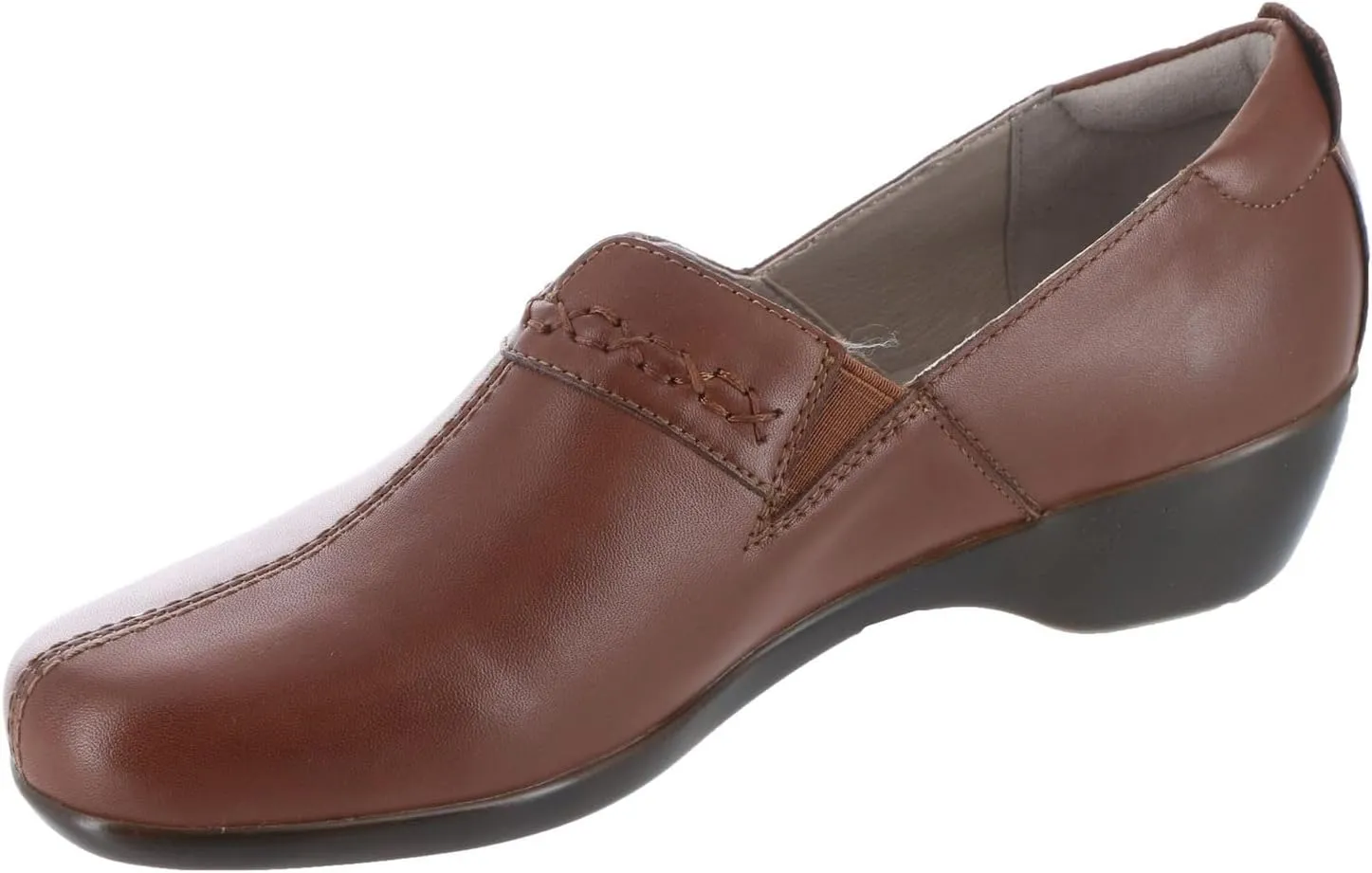 Easy Spirit Womens Solid Leather Flat Shoes