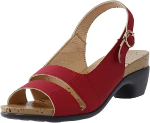 Eduavar Womens Sandals Comfortable, Womens Sandals Orthopedic Sandals Dressy Open Toe Low Heel Sandals with Ankle Strap
