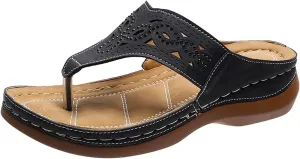 Eduavar Womens Wedge Sandals, Womens Sandals Dressy Summer Breathable Flip Flops Summer Beach Sandals Slippers