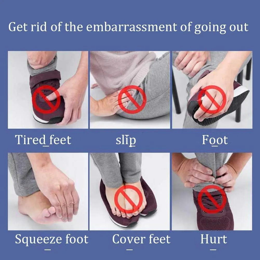 Elderly Orthopaedic Sports Shoes Womens Plantar Fasciitis Cloth Shoe with Breathable Mesh and 3D Anti-Slip Sole for Pregnant Swollen Edema Foot Footwear