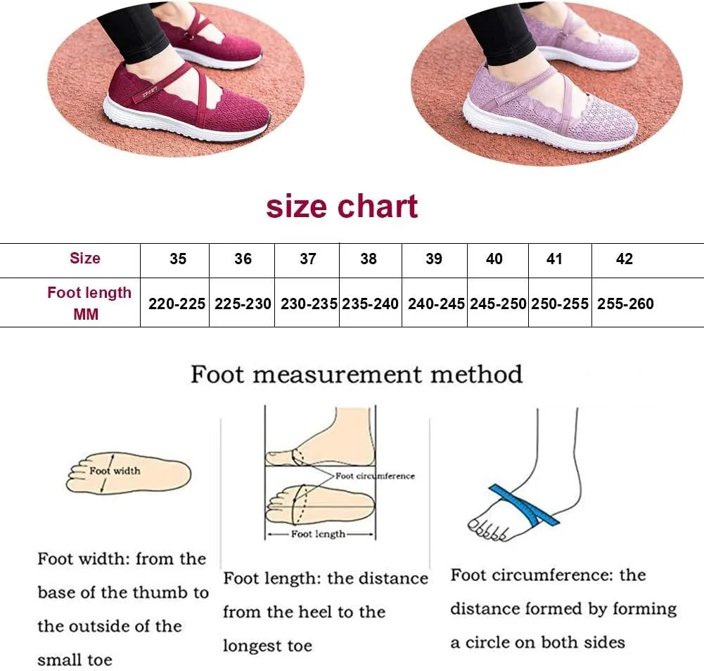 Elderly Orthopaedic Sports Shoes Womens Plantar Fasciitis Cloth Shoe with Breathable Mesh and 3D Anti-Slip Sole for Pregnant Swollen Edema Foot Footwear
