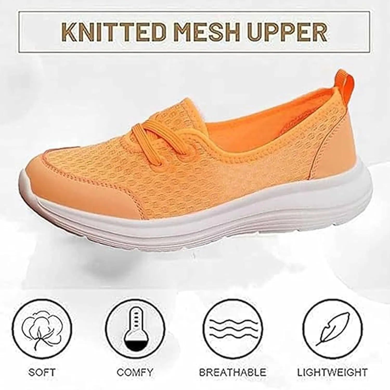 Enjerr Orthopedic Shoes Womens, Womens Orthopedic Shoes, Arch Support, Wide Slip On Soft Sole Mesh Comfortable Flat Sneakers