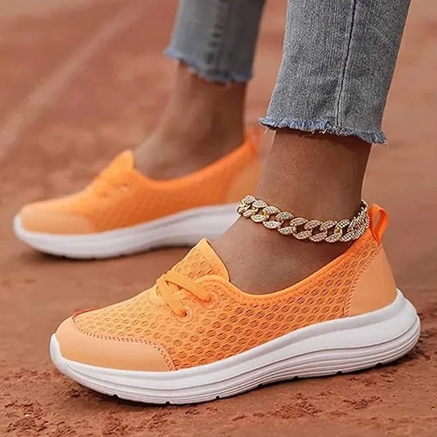 Enjerr Orthopedic Shoes Womens, Womens Orthopedic Shoes, Arch Support, Wide Slip On Soft Sole Mesh Comfortable Flat Sneakers