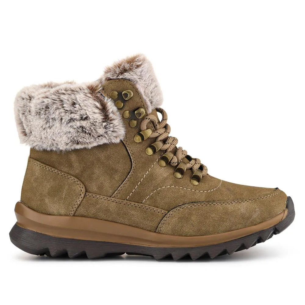 Faux-Fur-Cuffed Lace-Up Boots - WBINS40239 / 326 517