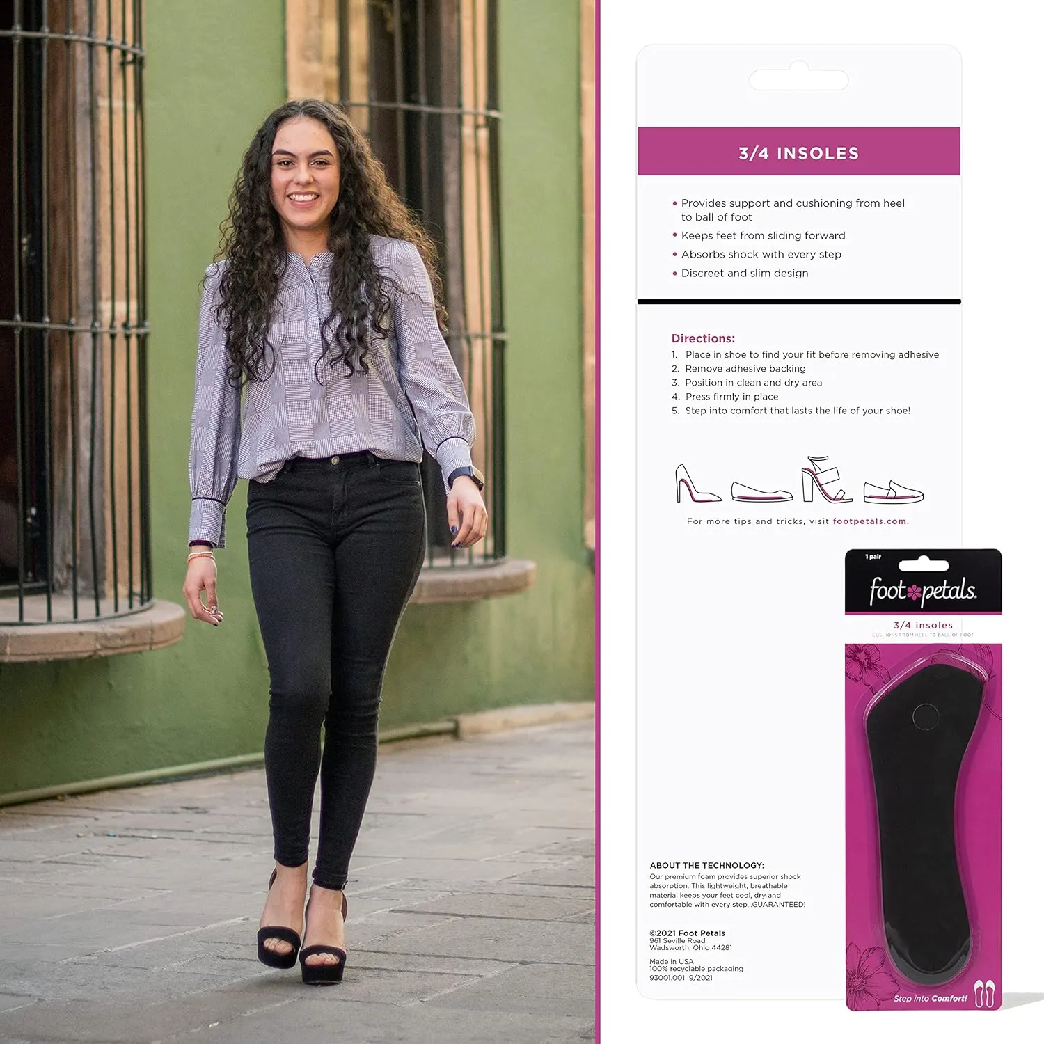 Foot Petals Womens ? Insole Comfort Cushion