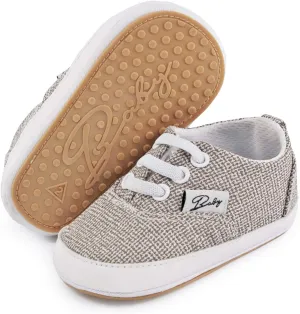GAISUMMI Unisex Baby Girls Boys Shoes Infant Canvas Sneakers Anti-Slip Rubber Sole Newborn Crib Shoes Toddler Outdoor Athletic First Walkers