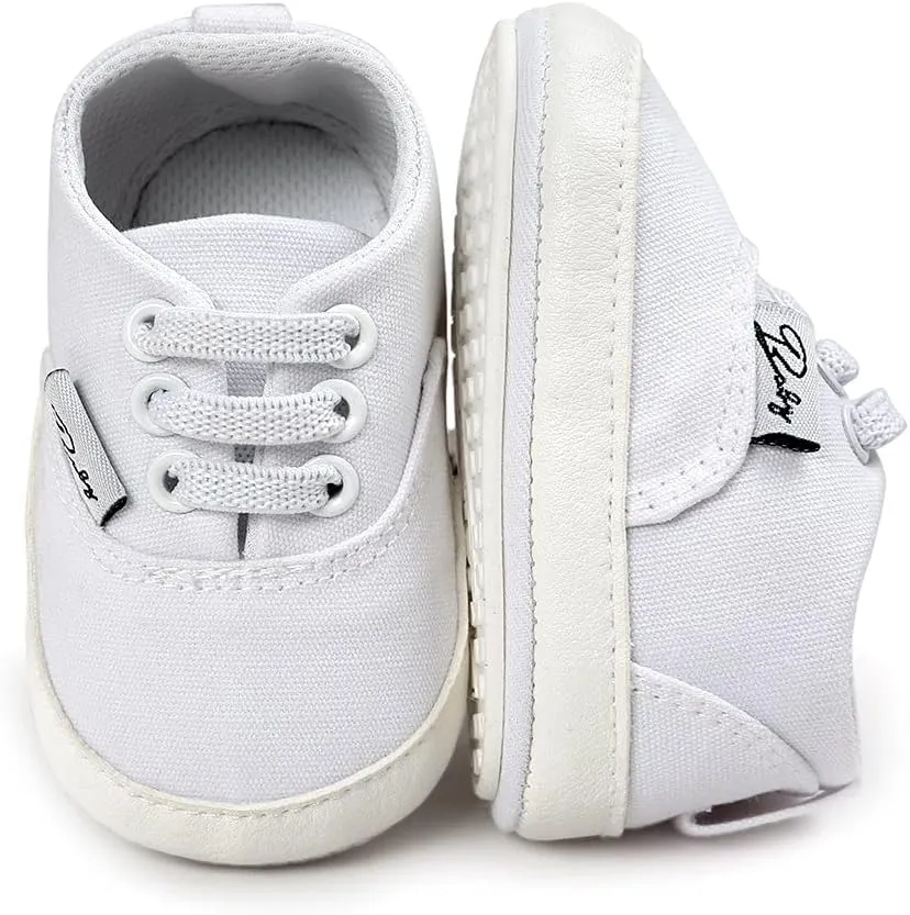 GAISUMMI Unisex Baby Girls Boys Shoes Infant Canvas Sneakers Anti-Slip Rubber Sole Newborn Crib Shoes Toddler Outdoor Athletic First Walkers