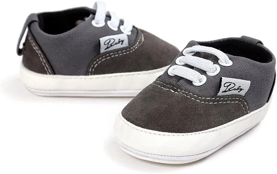 GAISUMMI Unisex Baby Girls Boys Shoes Infant Canvas Sneakers Anti-Slip Rubber Sole Newborn Crib Shoes Toddler Outdoor Athletic First Walkers