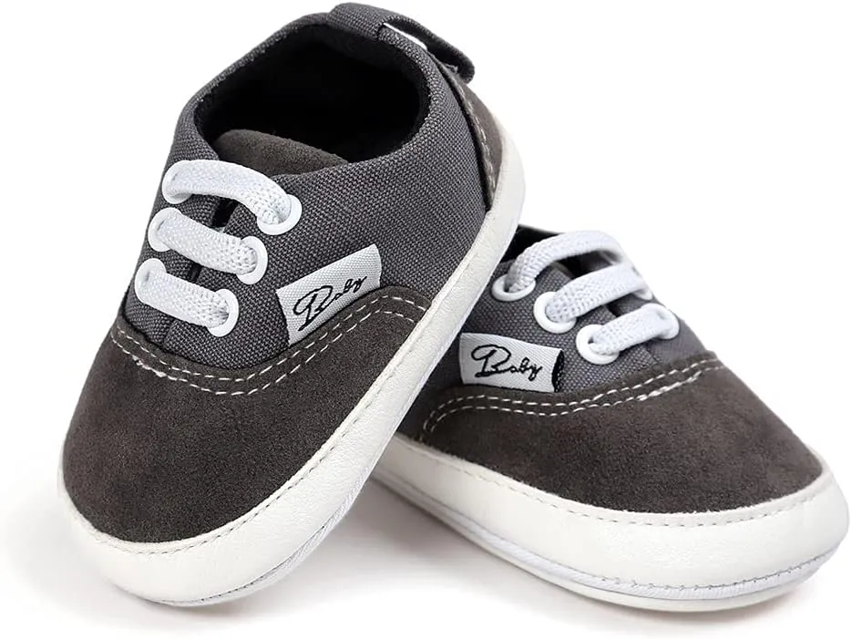 GAISUMMI Unisex Baby Girls Boys Shoes Infant Canvas Sneakers Anti-Slip Rubber Sole Newborn Crib Shoes Toddler Outdoor Athletic First Walkers
