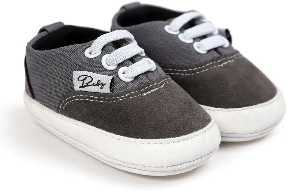 GAISUMMI Unisex Baby Girls Boys Shoes Infant Canvas Sneakers Anti-Slip Rubber Sole Newborn Crib Shoes Toddler Outdoor Athletic First Walkers