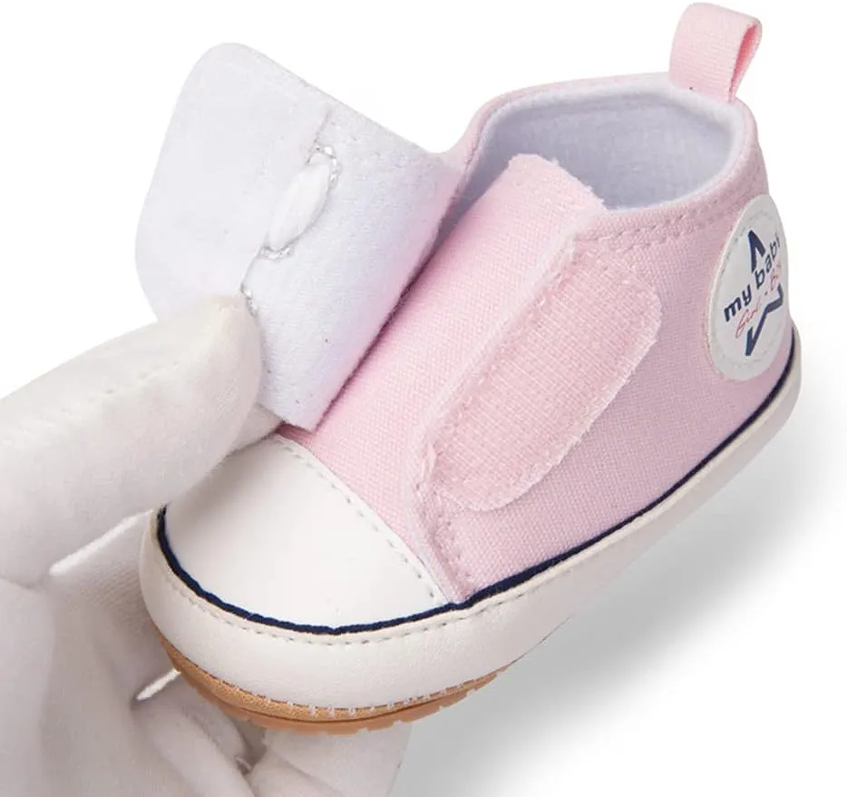 GAISUMMI Unisex Baby Girls Boys Shoes Infant Canvas Sneakers Anti-Slip Rubber Sole Newborn Crib Shoes Toddler Outdoor Athletic First Walkers