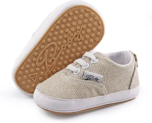 GAISUMMI Unisex Baby Girls Boys Shoes Infant Canvas Sneakers Anti-Slip Rubber Sole Newborn Crib Shoes Toddler Outdoor Athletic First Walkers