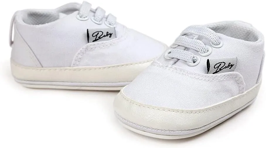GAISUMMI Unisex Baby Girls Boys Shoes Infant Canvas Sneakers Anti-Slip Rubber Sole Newborn Crib Shoes Toddler Outdoor Athletic First Walkers