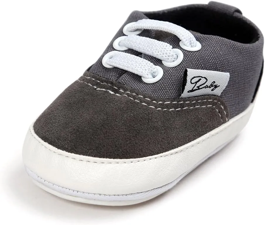 GAISUMMI Unisex Baby Girls Boys Shoes Infant Canvas Sneakers Anti-Slip Rubber Sole Newborn Crib Shoes Toddler Outdoor Athletic First Walkers