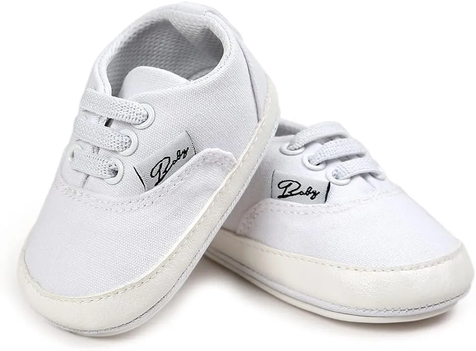 GAISUMMI Unisex Baby Girls Boys Shoes Infant Canvas Sneakers Anti-Slip Rubber Sole Newborn Crib Shoes Toddler Outdoor Athletic First Walkers