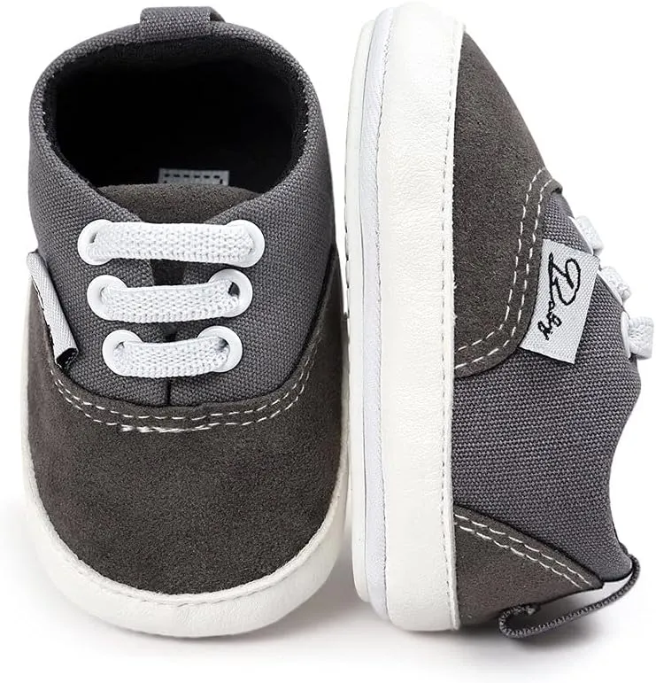 GAISUMMI Unisex Baby Girls Boys Shoes Infant Canvas Sneakers Anti-Slip Rubber Sole Newborn Crib Shoes Toddler Outdoor Athletic First Walkers