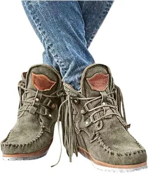 Gibobby Boots for Women Low Heel V-Cut Flat Ankle Boots Comfort Combat Boots Fall Winter Booties Shoes