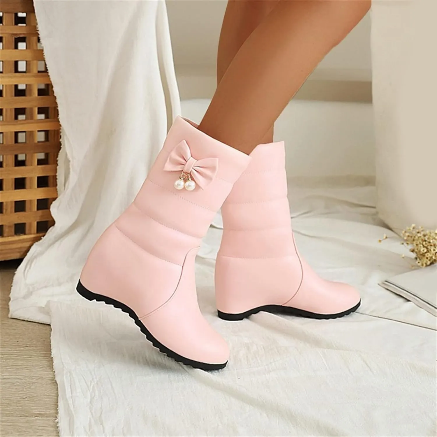Gibobby Cowgirl Boots Women Retro Booties Cowboy Knee High Boots Chunky Heel Western Winter Tassel Boots 52