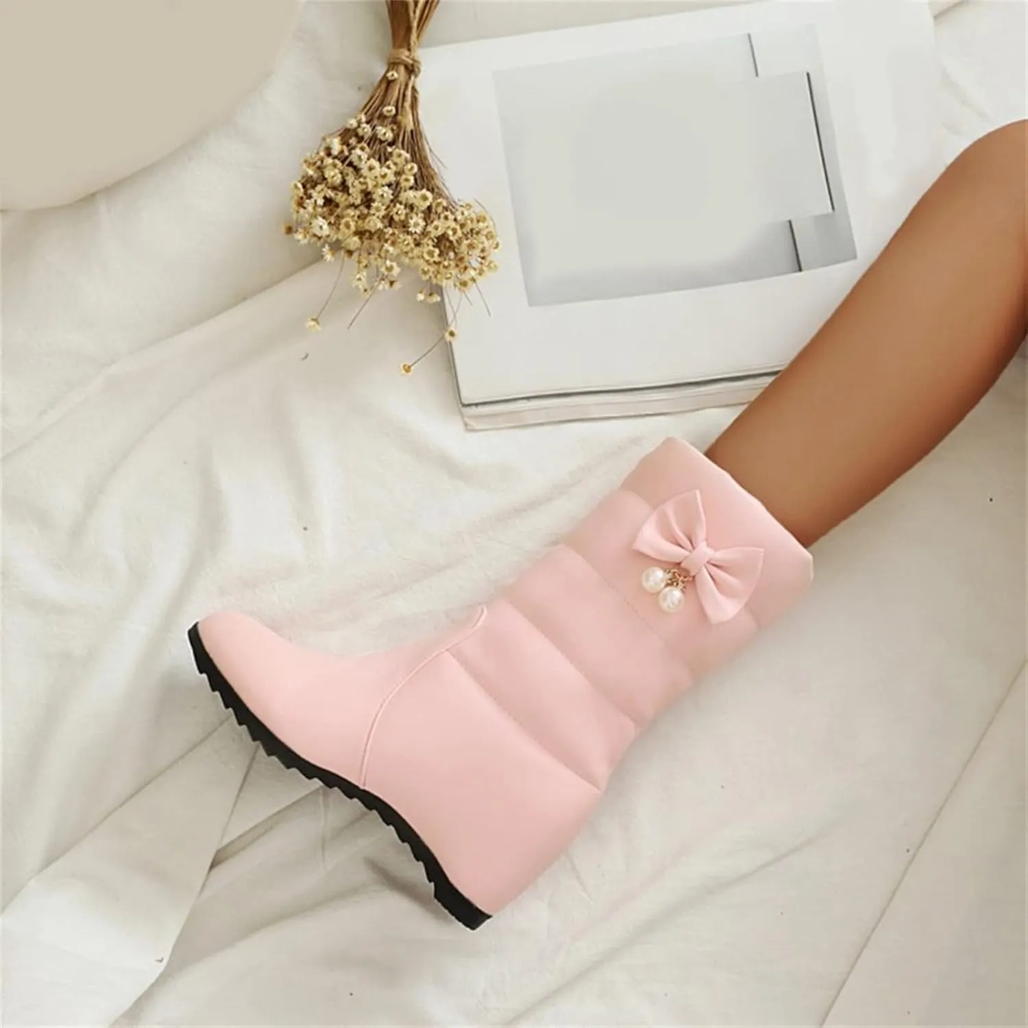 Gibobby Cowgirl Boots Women Retro Booties Cowboy Knee High Boots Chunky Heel Western Winter Tassel Boots 52