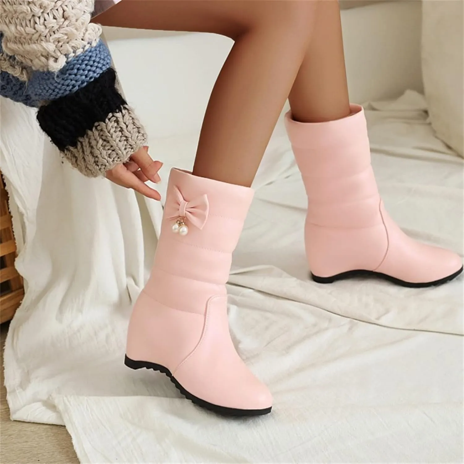 Gibobby Cowgirl Boots Women Retro Booties Cowboy Knee High Boots Chunky Heel Western Winter Tassel Boots 52