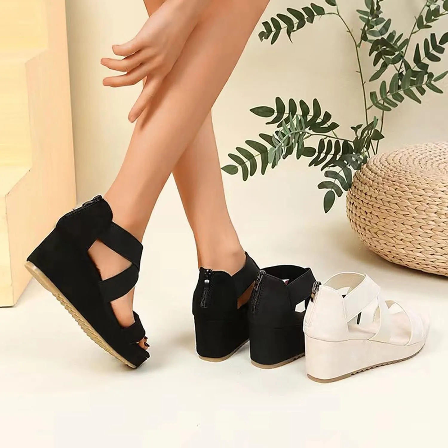 Gibobby Womens Sandals,Womens Wedge Sandals Arch Support Slip On Orthopedic Flip Flops Comfort Beach Sandals