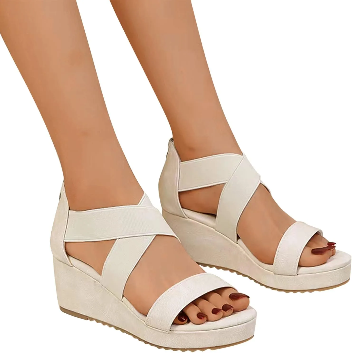 Gibobby Womens Sandals,Womens Wedge Sandals Arch Support Slip On Orthopedic Flip Flops Comfort Beach Sandals