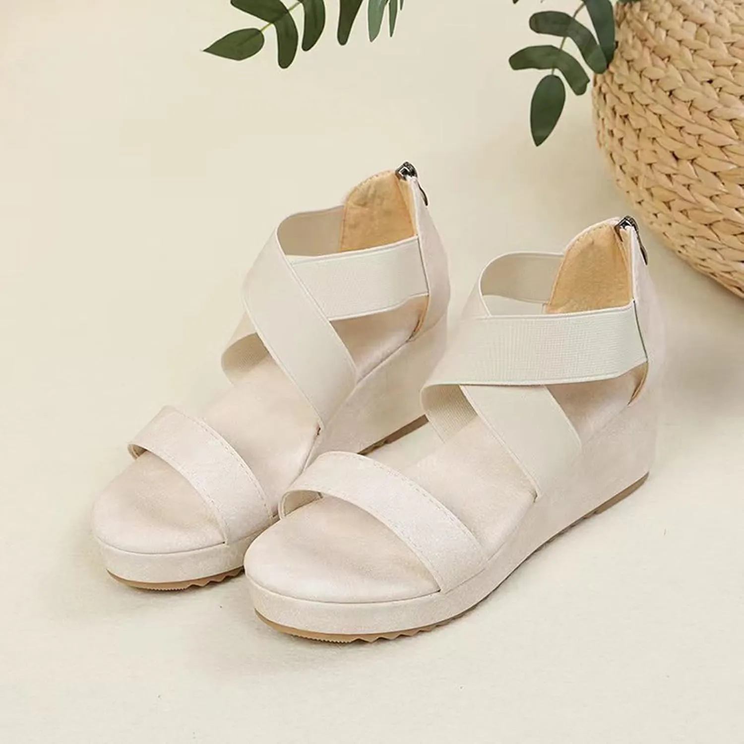 Gibobby Womens Sandals,Womens Wedge Sandals Arch Support Slip On Orthopedic Flip Flops Comfort Beach Sandals