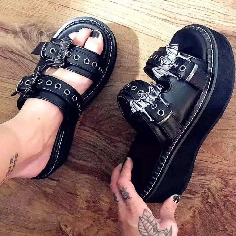 Gothniero womens Goth Slippers