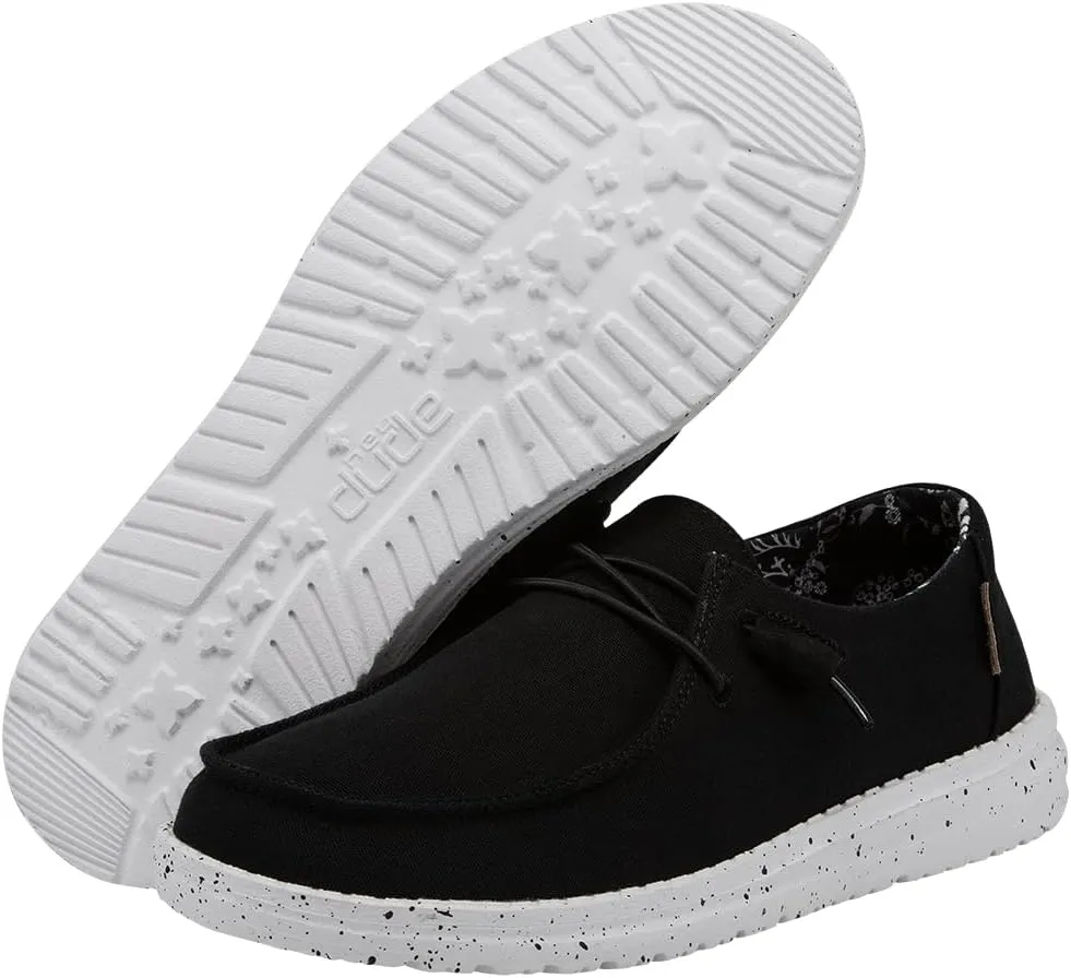 Hey Dude Wendy Stretch Canvas Womens Shoes, Womens Slip-on Loafers, Comfortable & Light-Weight