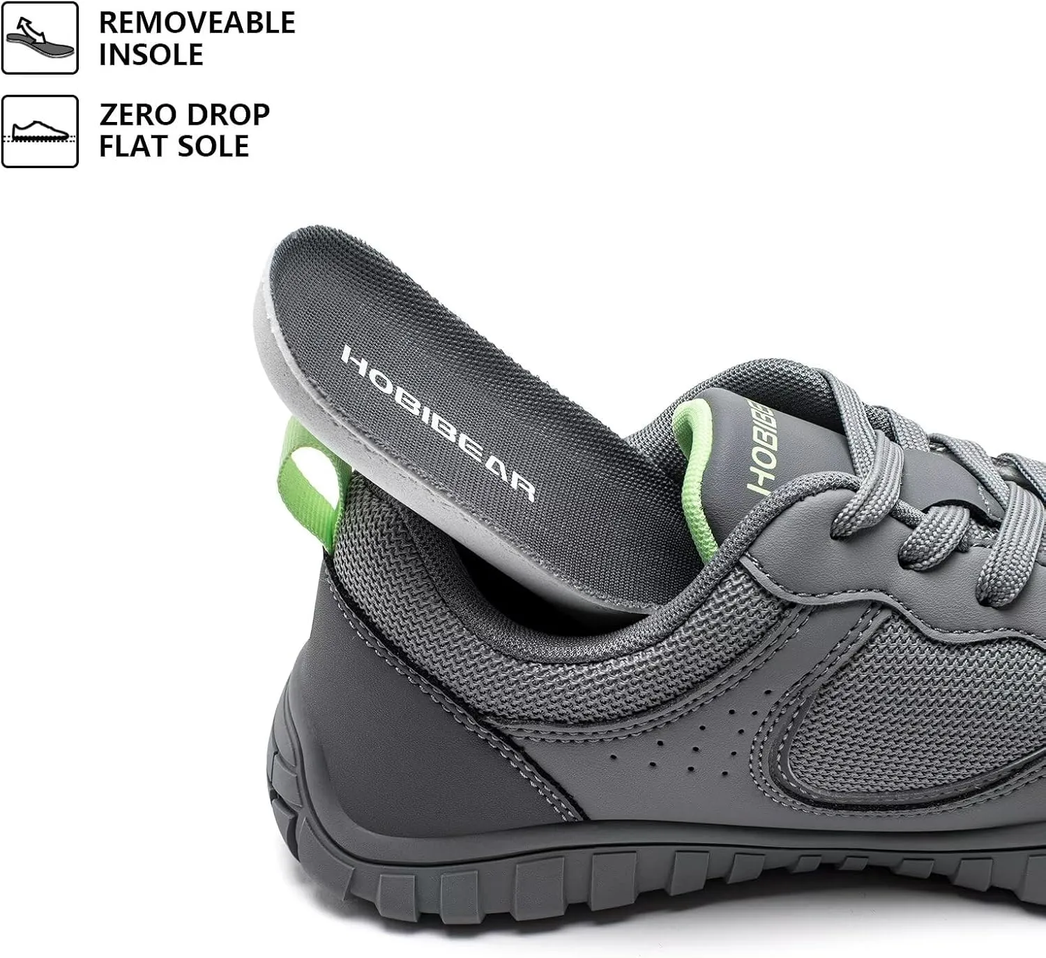 HOBIBEAR Mens Barefoot Shoes | Wide Toe Box | Comfortable Outdoor Sneaker