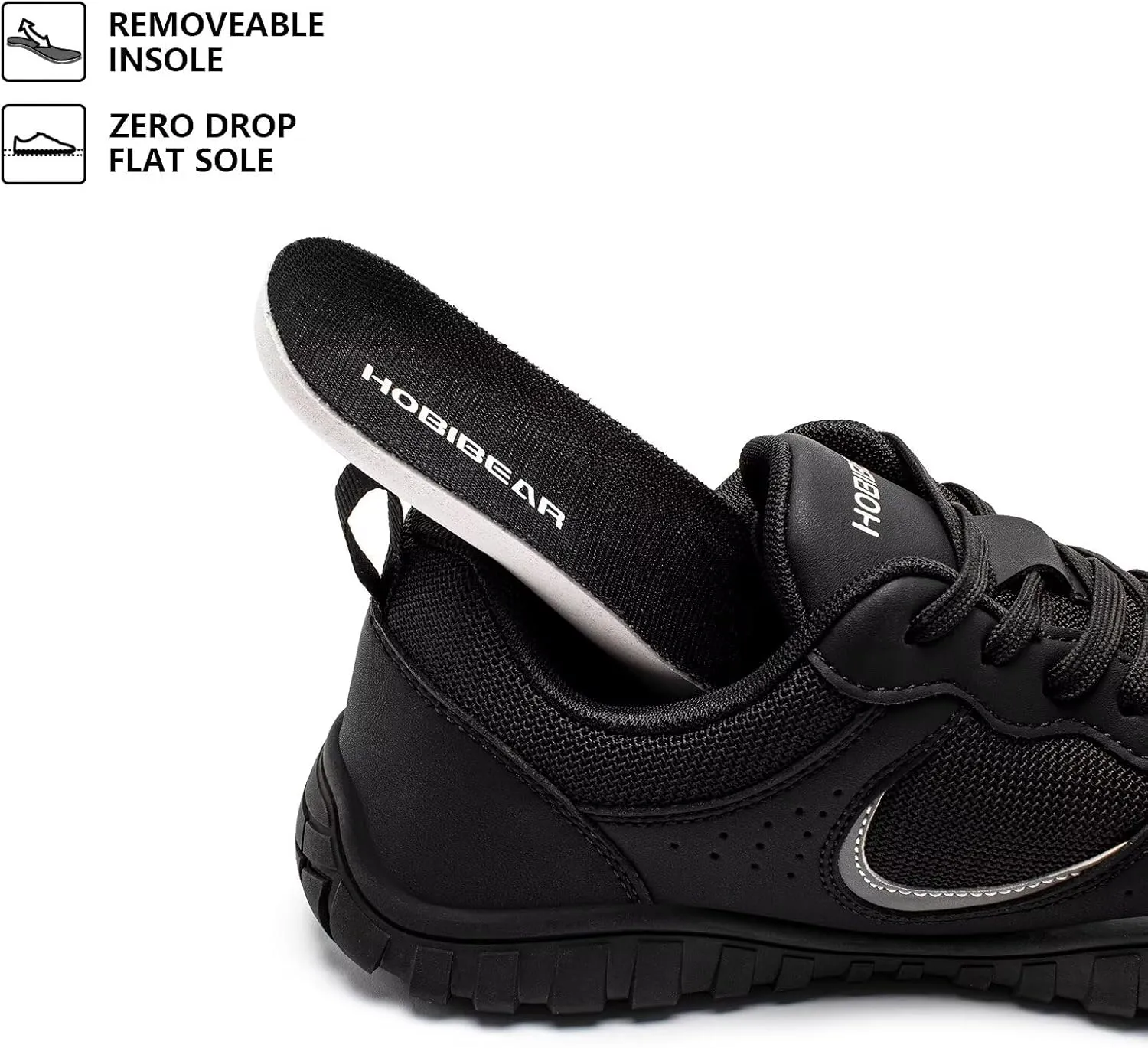 HOBIBEAR Mens Barefoot Shoes | Wide Toe Box | Comfortable Outdoor Sneaker