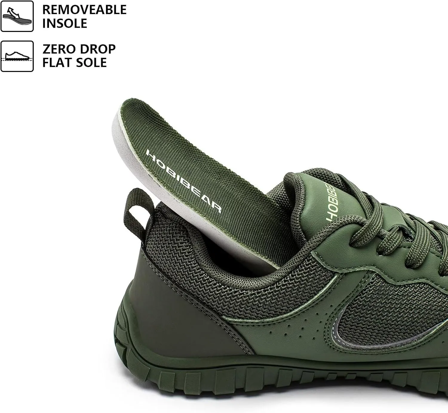 HOBIBEAR Mens Barefoot Shoes | Wide Toe Box | Comfortable Outdoor Sneaker