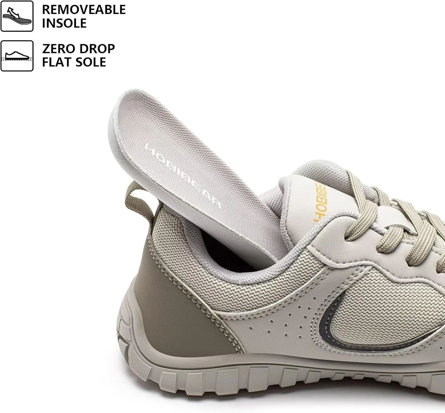 HOBIBEAR Mens Barefoot Shoes | Wide Toe Box | Comfortable Outdoor Sneaker