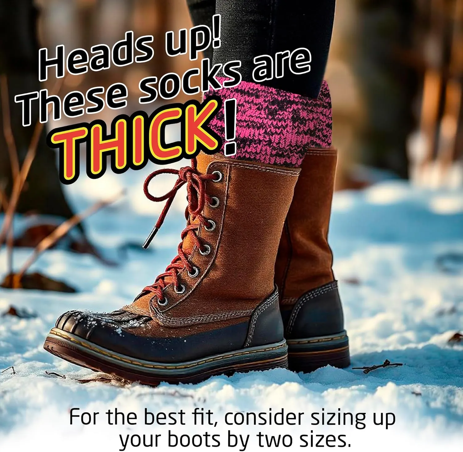 HOT FEET Thermal Socks For Women for Cold Weather ?C Thick Warm Winter Hiking Heat Insulated Socks, Women??s sizes 4?C10.5