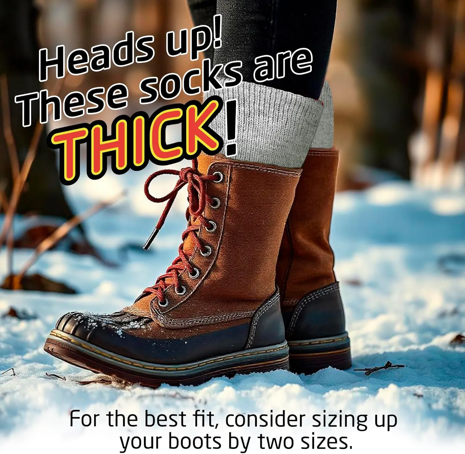 HOT FEET Thermal Socks For Women for Cold Weather  Thick Warm Winter Hiking Heat Insulated Socks, Womens sizes 410.5