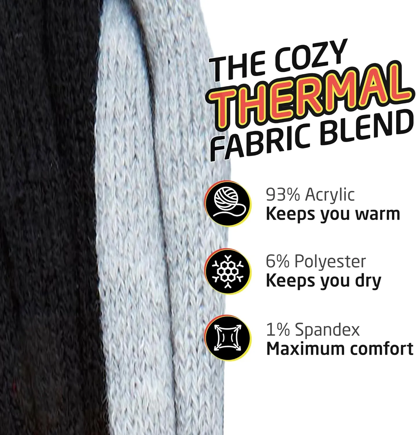 HOT FEET Thermal Socks For Women for Cold Weather  Thick Warm Winter Hiking Heat Insulated Socks, Womens sizes 410.5