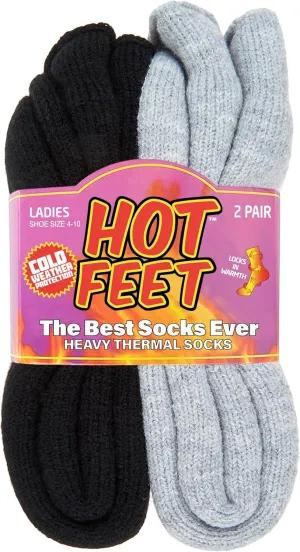 HOT FEET Thermal Socks For Women for Cold Weather  Thick Warm Winter Hiking Heat Insulated Socks, Womens sizes 410.5