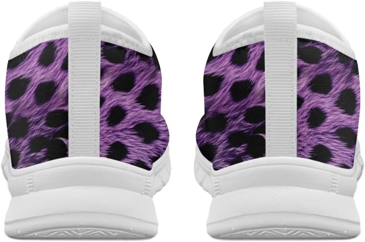 Howilath Animal Print Women's Loafers & Slip-on Running Sneakers Travel Breathable Shoes with Anti-Slip Sole