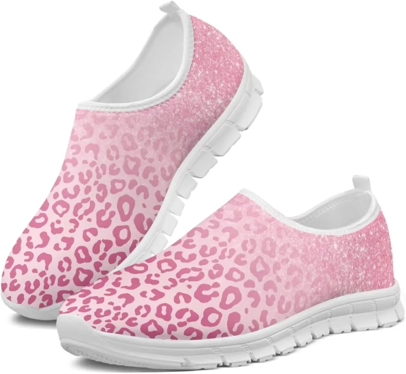 Howilath Animal Print Women's Loafers & Slip-on Running Sneakers Travel Breathable Shoes with Anti-Slip Sole