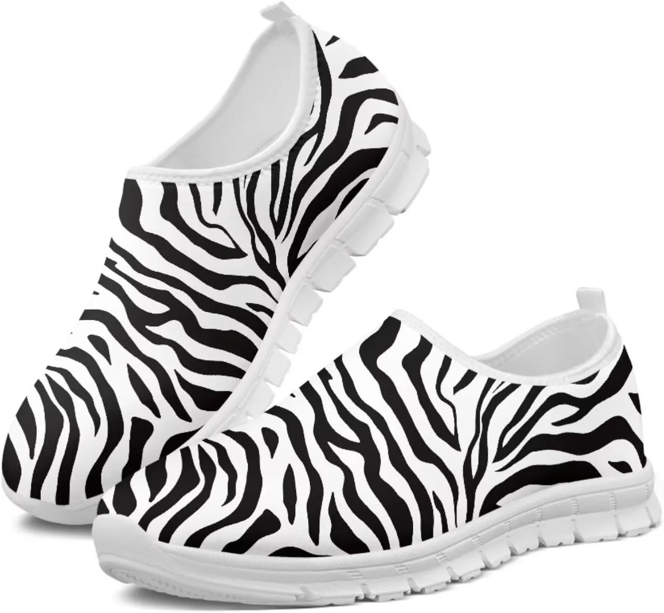 Howilath Animal Print Women's Loafers & Slip-on Running Sneakers Travel Breathable Shoes with Anti-Slip Sole