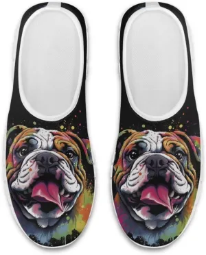 Howilath Dog Print Slip on Loafers for Women Breathable Walking Sneakers Sport Shoes with Anti-Slip Sole