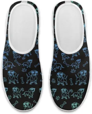 Howilath Dog Print Slip on Loafers for Women Breathable Walking Sneakers Sport Shoes with Anti-Slip Sole