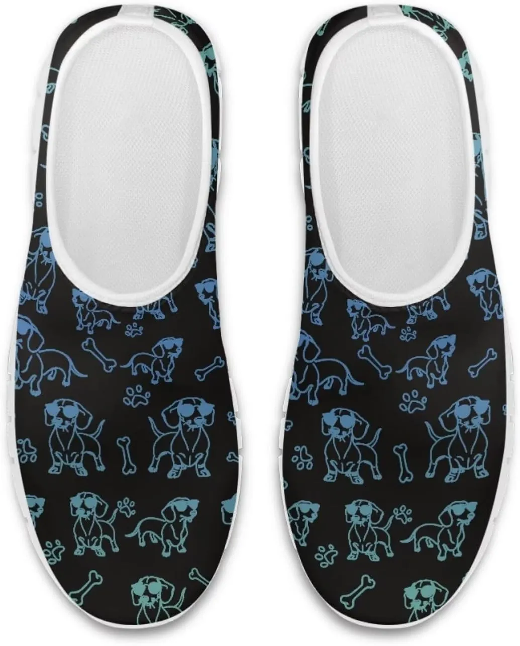 Howilath Dog Print Slip on Loafers for Women Breathable Walking Sneakers Sport Shoes with Anti-Slip Sole