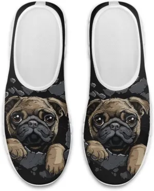 Howilath Dog Print Slip on Loafers for Women Breathable Walking Sneakers Sport Shoes with Anti-Slip Sole