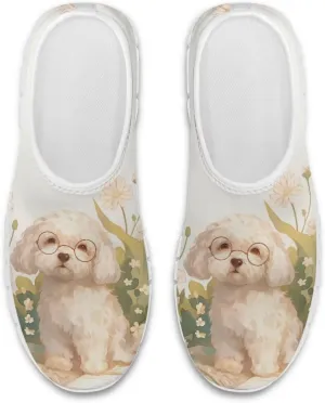 Howilath Dog Print Slip on Loafers for Women Breathable Walking Sneakers Sport Shoes with Anti-Slip Sole